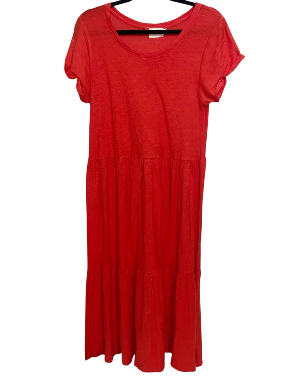 Nation LTD Dress Womens Medium Roman Tiered T-Shirt Midi  100% Pima Cotton Peru